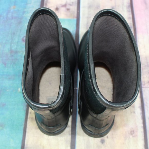 UGG Sivada Black Suede WP Wool Insole Mid Calf Winter Boots Size US 6 - Picture 6 of 9
